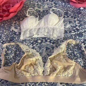 Wacoal White and Cream Lace Bra Intimates